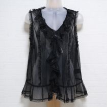 黒ドットチュールオーバーブラウス