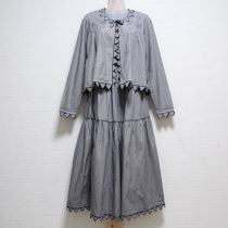 黒ギンガム三角パッチブラウス&スカート