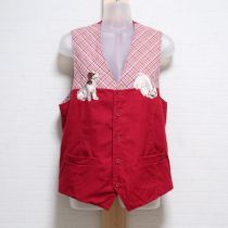 赤テリア刺繍ベスト