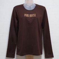 茶ロゴ刺繍長Tシャツ