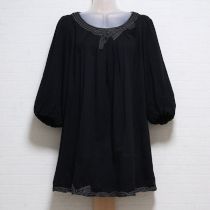 黒ドットリボン縁取りチュニック【11号】