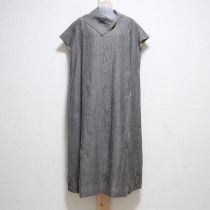 グレージュリネン混ワンピース