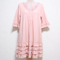 ピンク裾段々カットソーチュニック