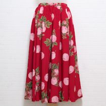 赤ドビー薔薇スカート