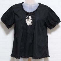 黒チーキー刺繍ローンブラウス