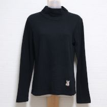 黒うさぎワンポイントハイネックカットソー【4(L)】