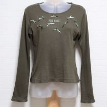 カーキリボン付き長Tシャツ【M】