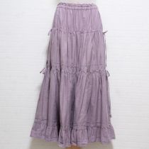 パープルレース使い薄手デニムスカート