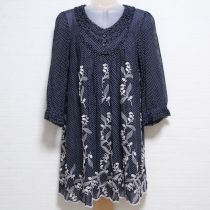 紺鈴蘭刺繍チュニック【11号】