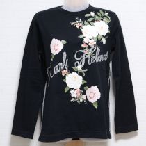黒椿プリント長Tシャツ