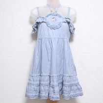 ブルーグレーブーケ刺繍キャミチュニック
