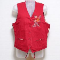 赤花刺繍ベスト