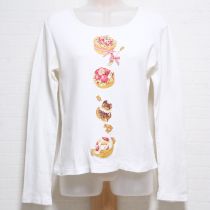 オフ白ドルチェプリント長Tシャツ【M】