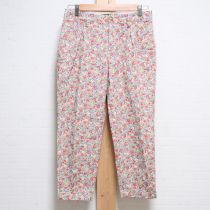 オレンジ系小花ツータックパンツ【L】