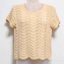 ベージュ模様編みセーター