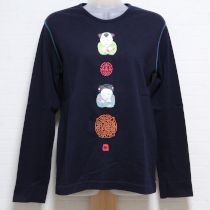 紺唐子プリント長Tシャツ【M】