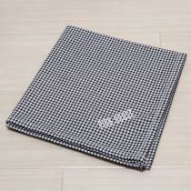 黒ロゴ刺繍ギンガムストール