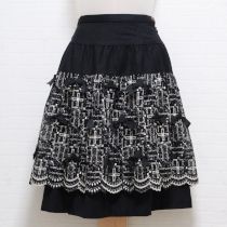 黒ツイーディーレース刺繍スカート