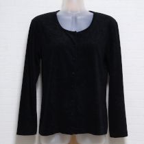 黒ベロア調カットソーカーディガン