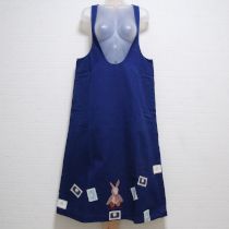 紺ギンガムうさぎ刺繍ジャンパースカート