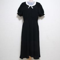 黒ピンタックジョーゼットワンピース