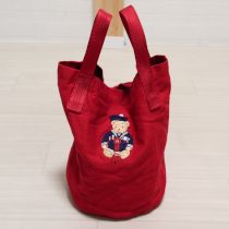 赤セーラーくま刺繍ミニバケツバッグ