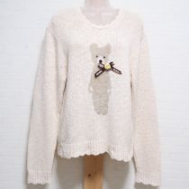 生成雛菊テディ編込みセーター