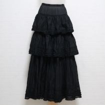 黒通しリボン使い段々ローンスカート