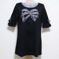 黒リボンスパンコール刺繍カットソーチュニック【3(9号)】