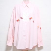 ピンクネーム付きボタンダウンシャツ【M】