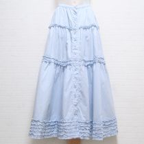 水色水玉ピコフリルスカート