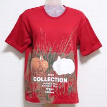 赤2色うさぎTシャツ【M】