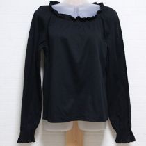 黒ロゴ刺繍シャーリングカットソー【M】