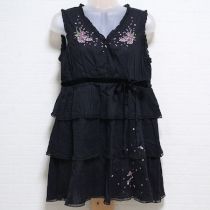 黒ライラック刺繍段々チュニック