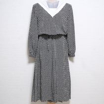 黒水玉セーラーポリワンピース