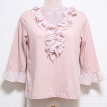 ピンクシフォンフリルカットソー【9号】