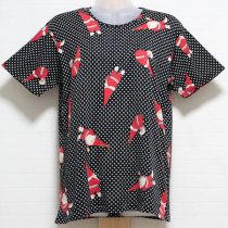 黒ドット小人柄Tシャツ