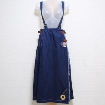 紺デニムキルト吊スカート