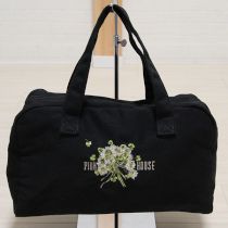 黒白つめ草刺繍バッグ