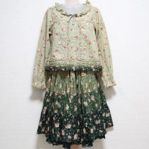 薄荷系メアリーローズブラウス&切り替えスカート