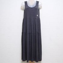 黒×グレーボーダーカットソーワンピース