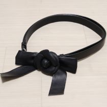 黒リボンカメリアレザーベルト
