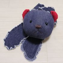 紺デニム立体くまたくし上げサッシュベルト