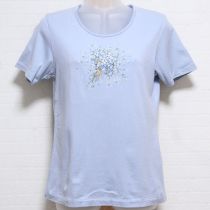 ブルーグレー勿忘草ブーケTシャツ【M】