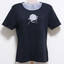黒カメリアTシャツ【M】