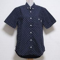 紺ロゴドットシャツ【3(M)】
