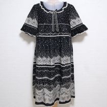 黒ハートレースプリントワンピース