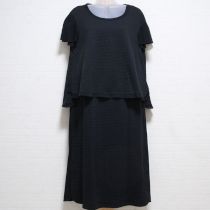 黒チェック模様セットアップカットソーワンピース【3(9号)】