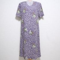パープル鈴蘭プリントワンピース