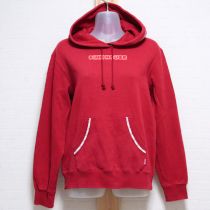 赤チェック使いスウェットパーカー
